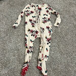Posh peanut Disney Minnie Mouse Christmas ribbed footie pajama 3-6 months